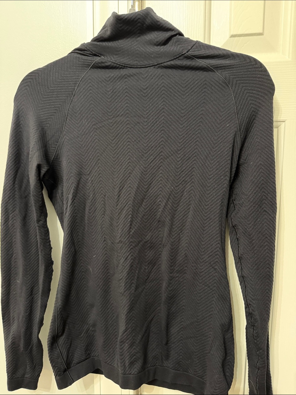 Figs Black Chevron-Texture Turtleneck Sweater